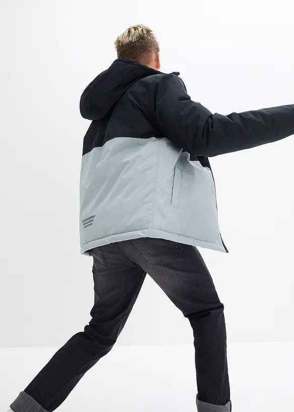 Parka d’hiver imperméable à capuche, style color block, bonprix