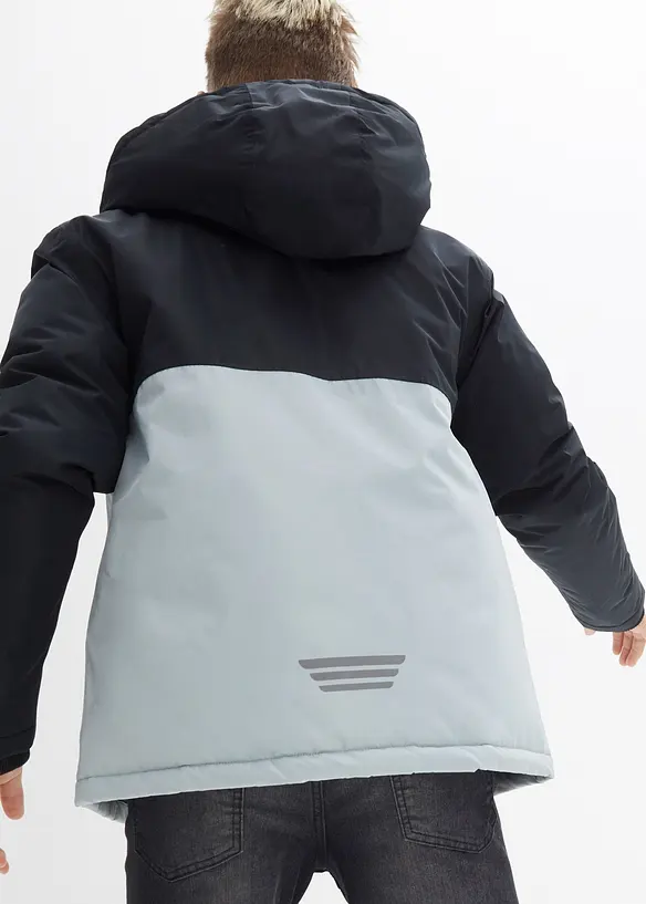 Parka d’hiver imperméable à capuche, style color block, bonprix