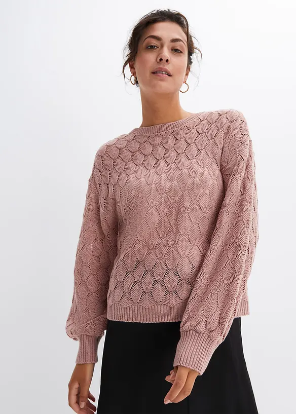Pull en maille ajourée, bonprix