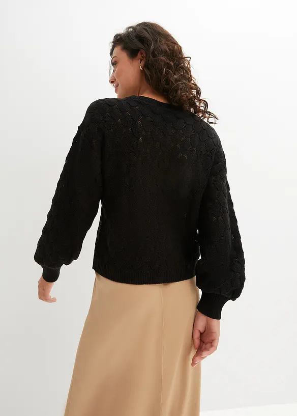 Pull en maille ajourée, bonprix