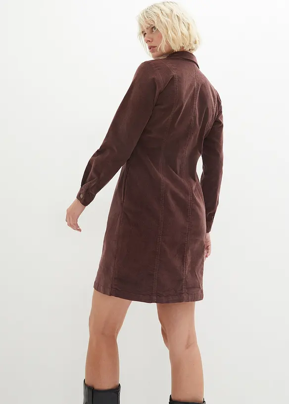 Robe en velours c&ocirc;tel&eacute; extensible, bonprix
