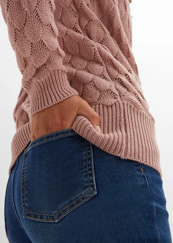 Pull ajouré style cache-cœur, bonprix