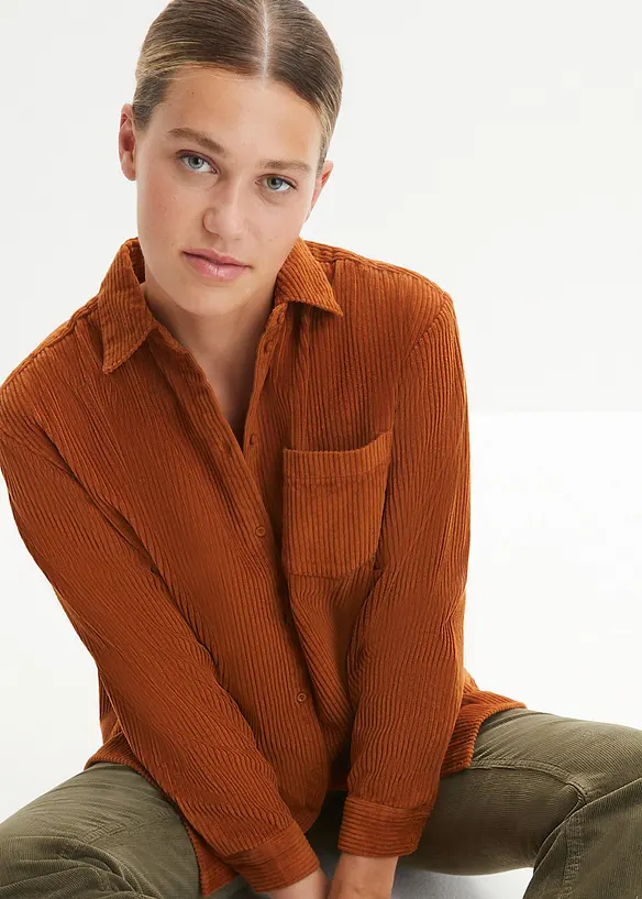 Chemise en velours côtelé 100% coton, bonprix