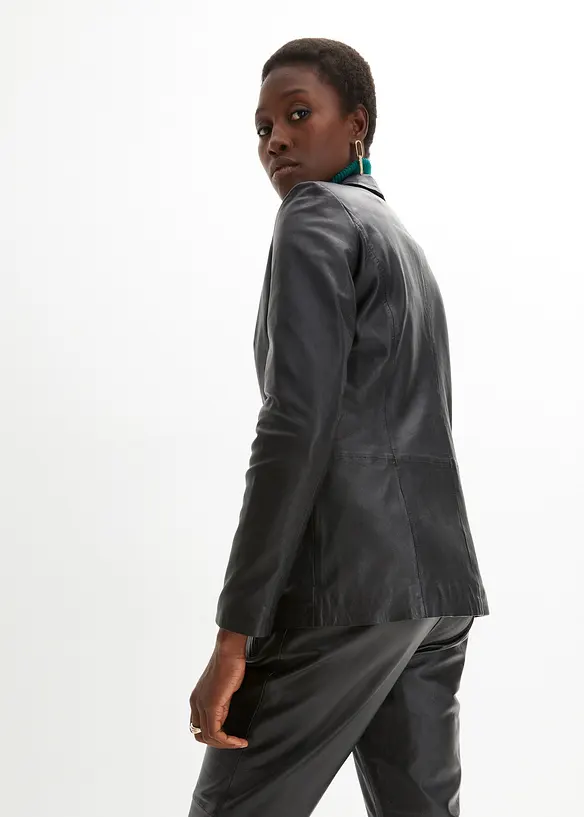 Blazer en cuir d’agneau nappa, bonprix