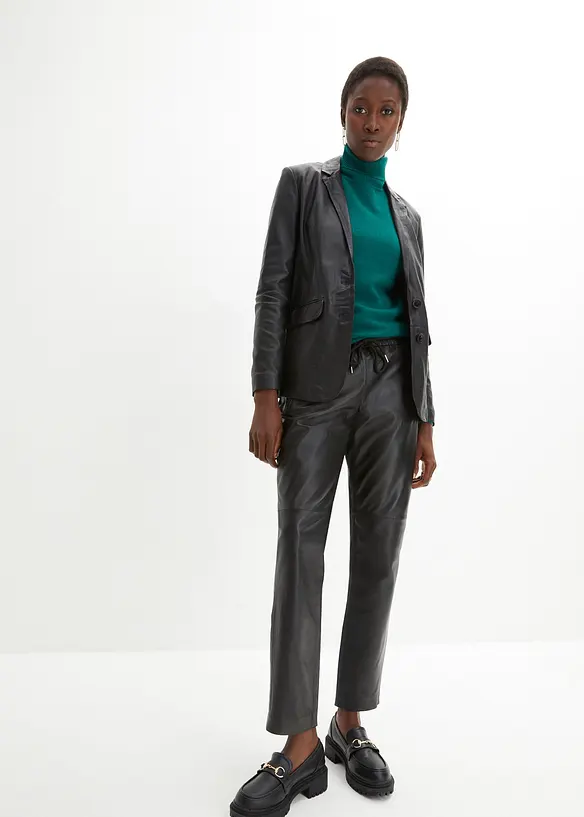 Blazer en cuir d’agneau nappa, bonprix