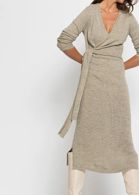 Robe midi en maille, bonprix