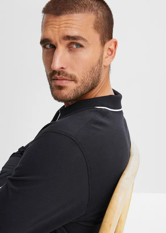 Polo manches longues 100% coton, bonprix