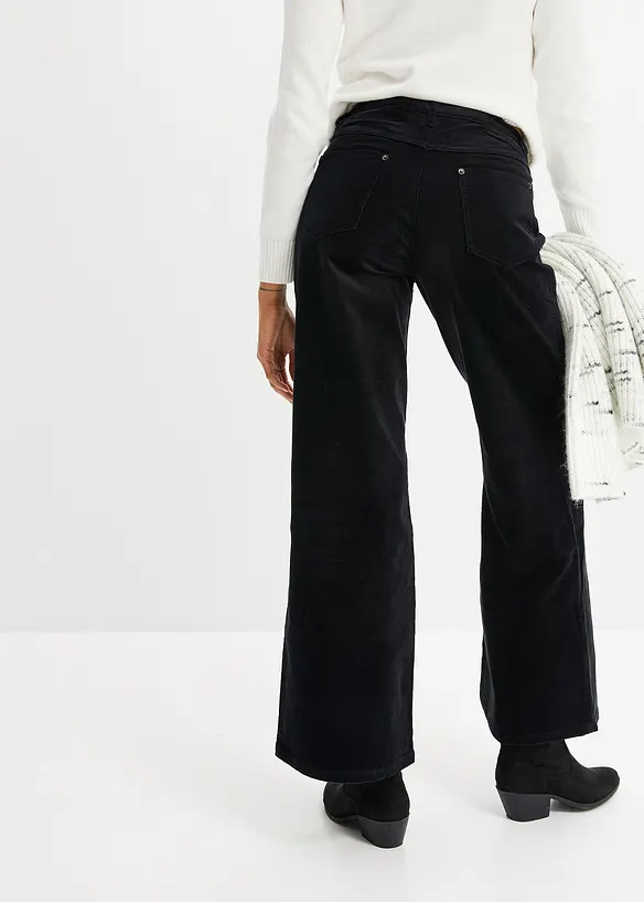 Pantalon large en velours côtelé, bonprix