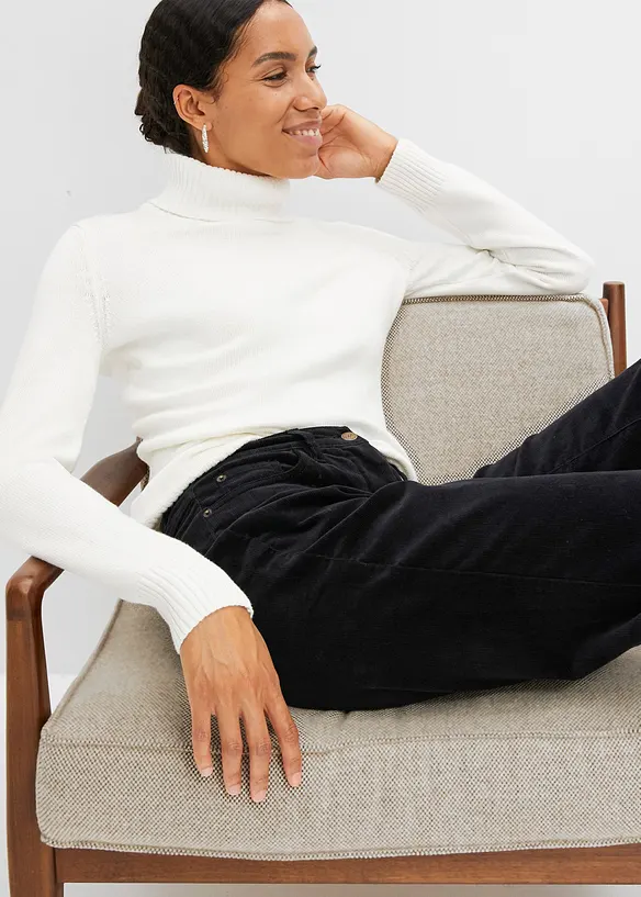 Pantalon large en velours côtelé, bonprix