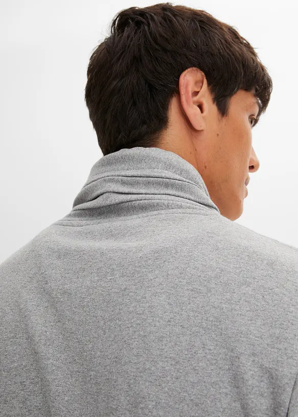 Sweat à col châle et détails enduits, bonprix