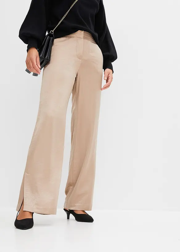 Pantalon palazzo en satin, BODYFLIRT