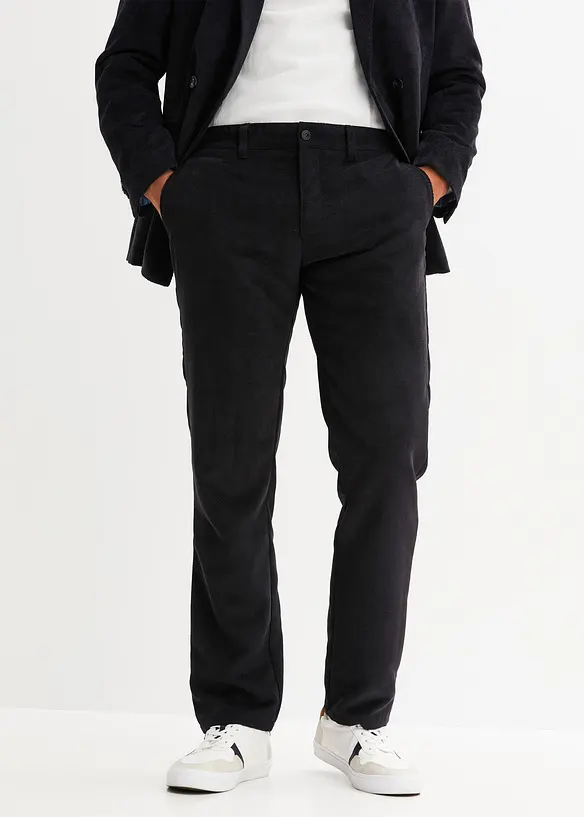 Pantalon chino en velours c&ocirc;tel&eacute; Regular Fit, Straight, bpc selection