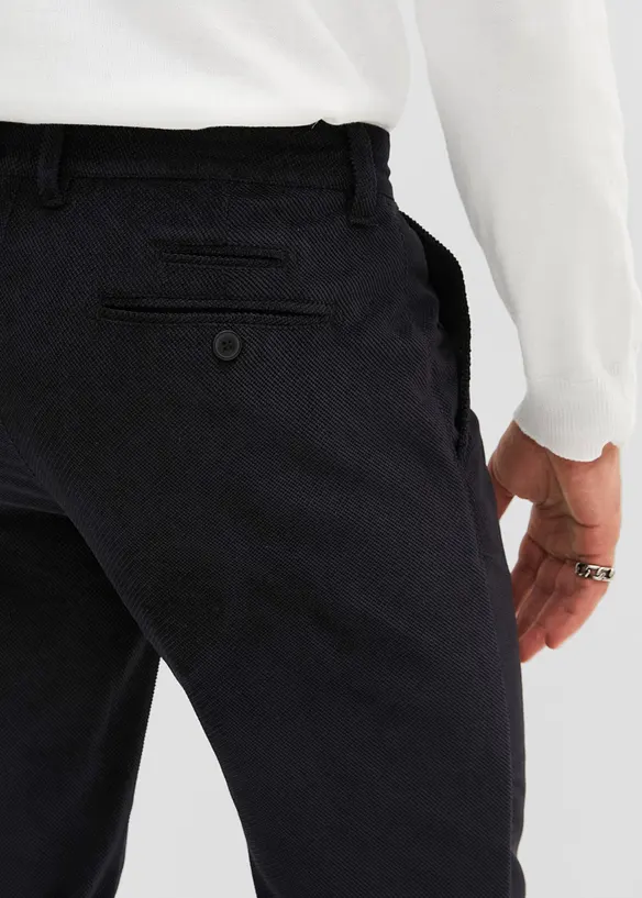 Pantalon chino en velours c&ocirc;tel&eacute; Regular Fit, Straight, bpc selection