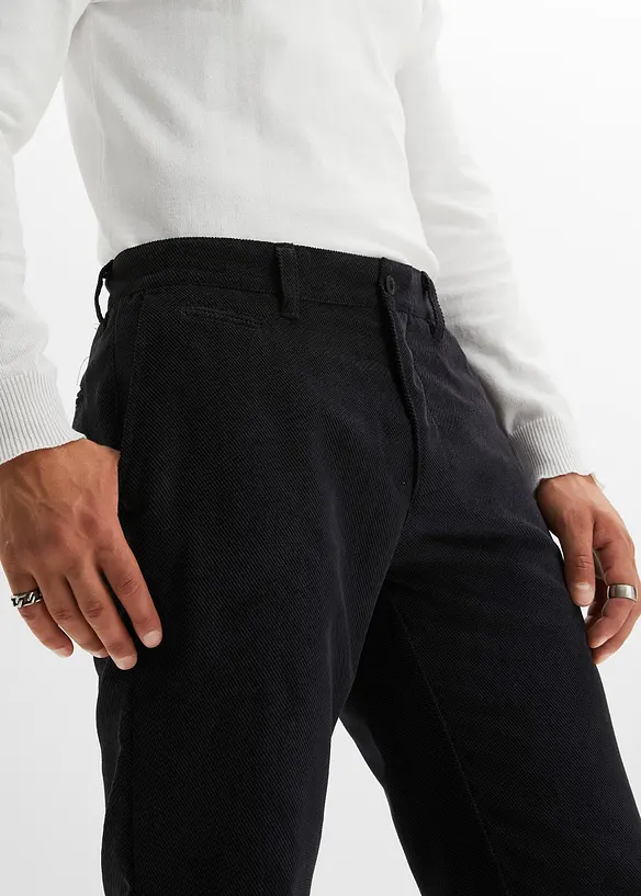 Pantalon chino en velours c&ocirc;tel&eacute; Regular Fit, Straight, bpc selection
