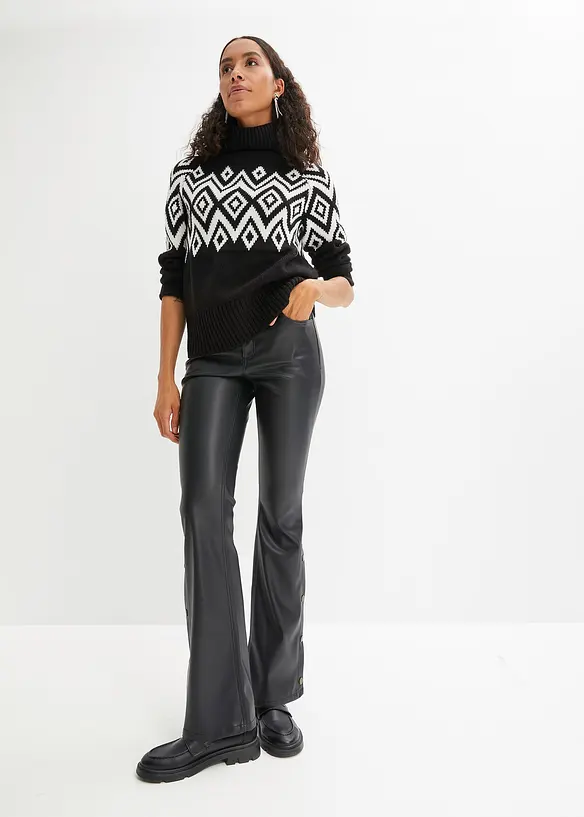 Pantalon &eacute;vas&eacute; avec boutons bijoux, RAINBOW