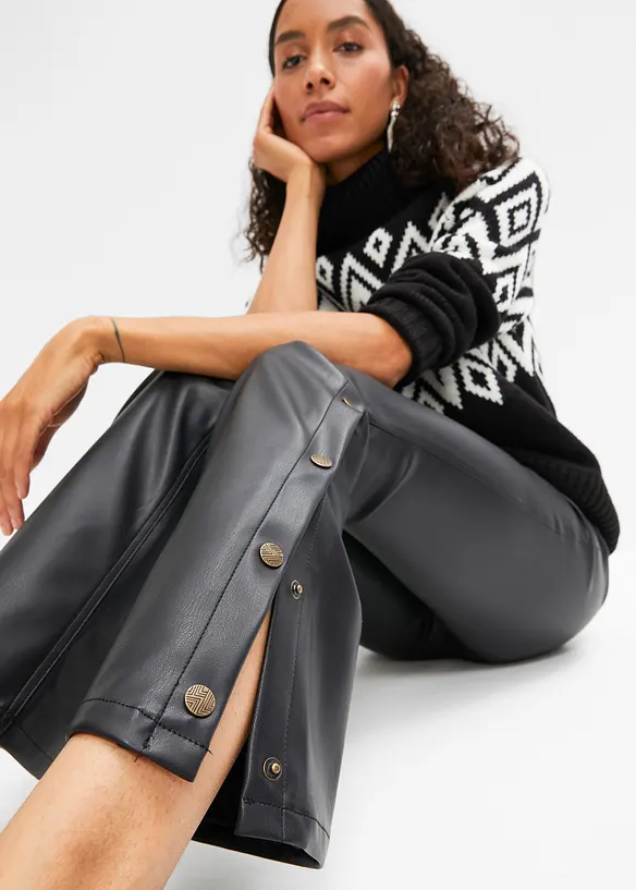 Pantalon &eacute;vas&eacute; avec boutons bijoux, RAINBOW