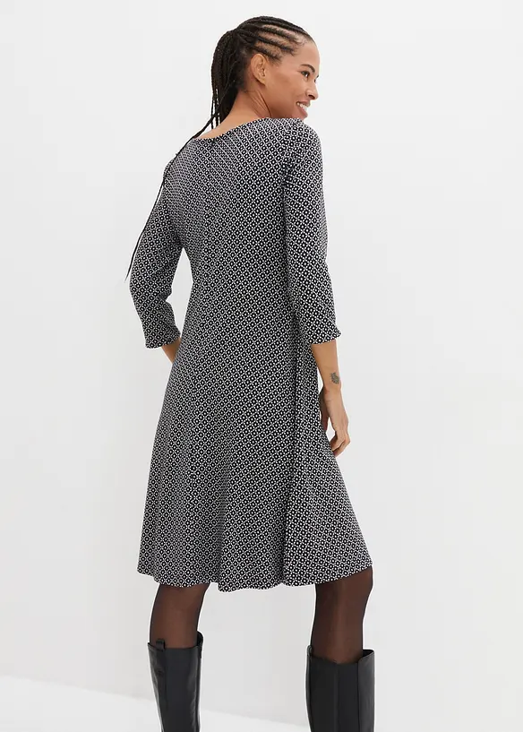 Robe en jersey milano de viscose mélangée avec motif jacquard, bonprix