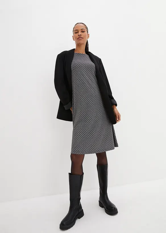 Robe en jersey milano de viscose mélangée avec motif jacquard, bonprix
