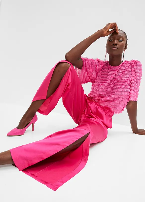 Pantalon en satin avec fentes, RAINBOW