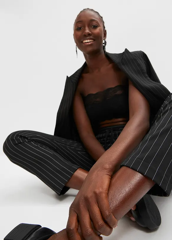 Pantalon &agrave; taille &eacute;lastiqu&eacute;e et fines rayures, bonprix