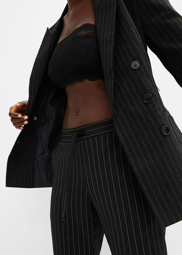 Pantalon &agrave; taille &eacute;lastiqu&eacute;e et fines rayures, bonprix