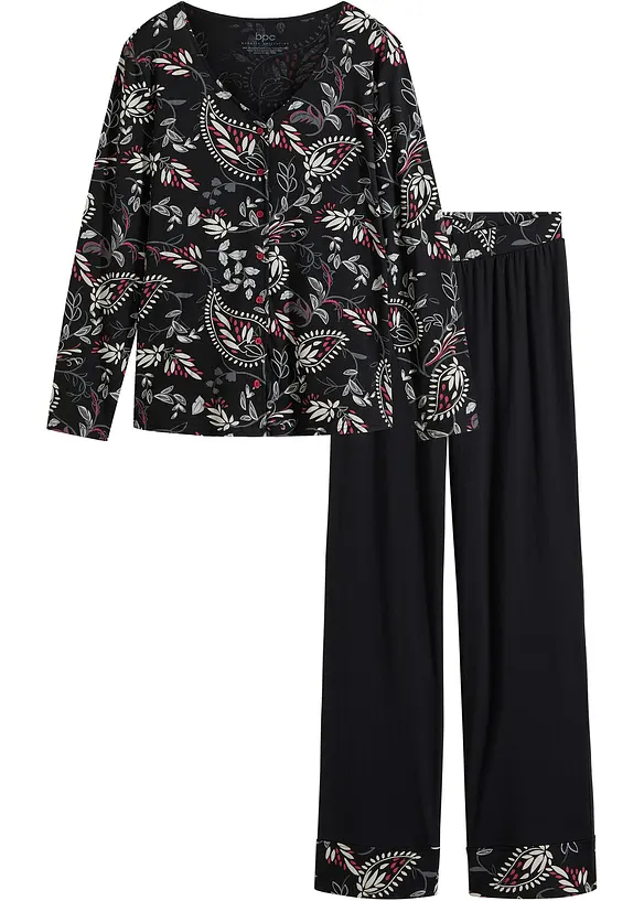 Pyjama avec patte de boutonnage, bonprix