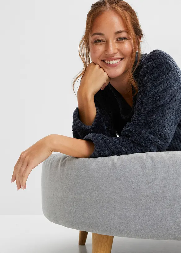 Pyjama en polaire texturée avec application, bonprix