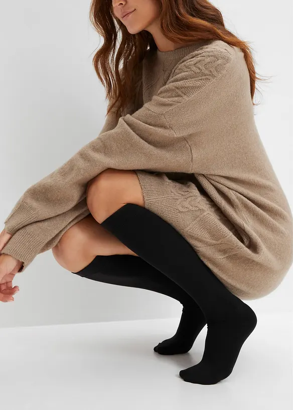 Lot de 3 paires de mi-bas thermiques 120den, intérieur éponge, bonprix