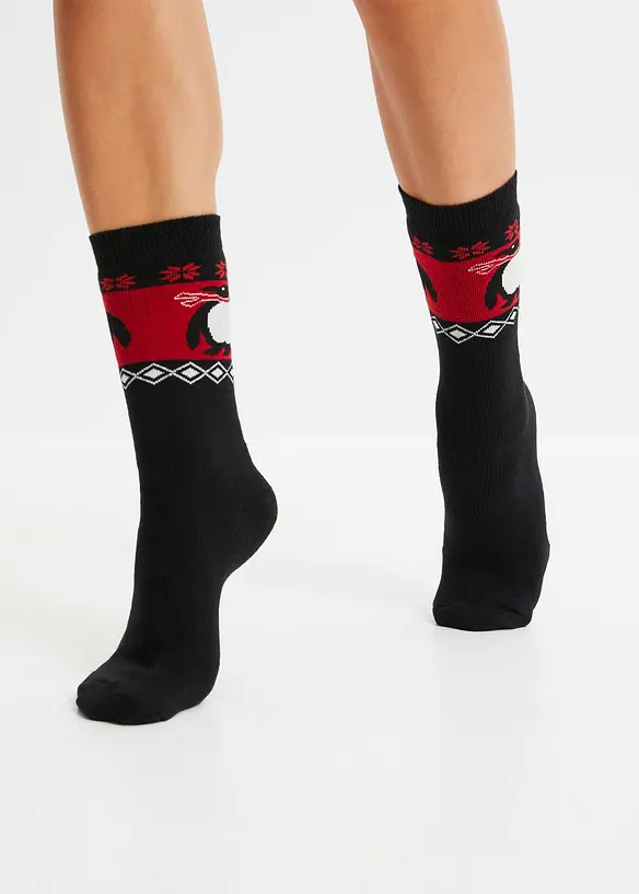 Lot de 3 paires de chaussettes thermo avec int&eacute;rieur &eacute;ponge doux et n&oelig;ud en satin, bpc bonprix collection