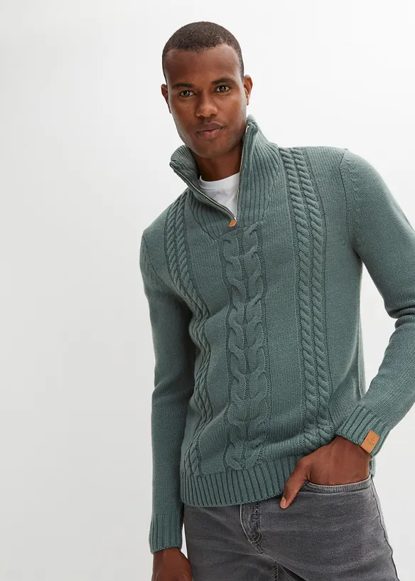 Pull camionneur en grosse maille torsadée, bonprix