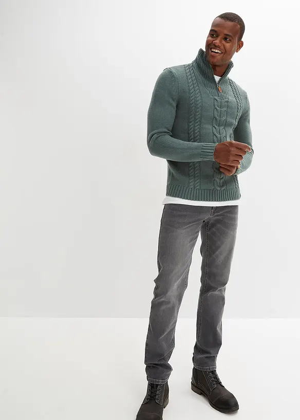 Pull camionneur en grosse maille torsadée, bonprix