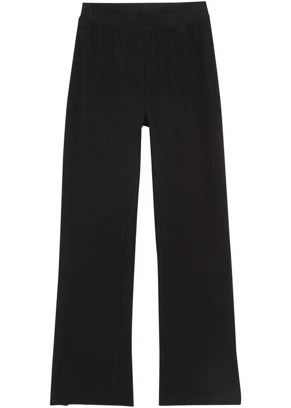 Pantalon évasée en coton extensible avec fentes sur les côtés, bonprix