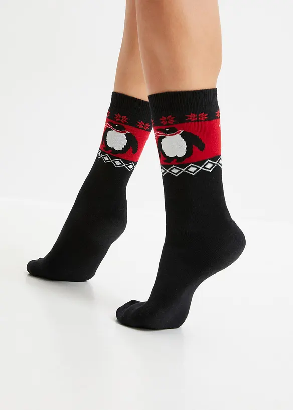 Lot de 3 paires de chaussettes thermo avec int&eacute;rieur &eacute;ponge doux et n&oelig;ud en satin, bpc bonprix collection