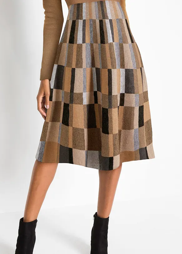 Robe évasée en maille à motif jacquard, bonprix