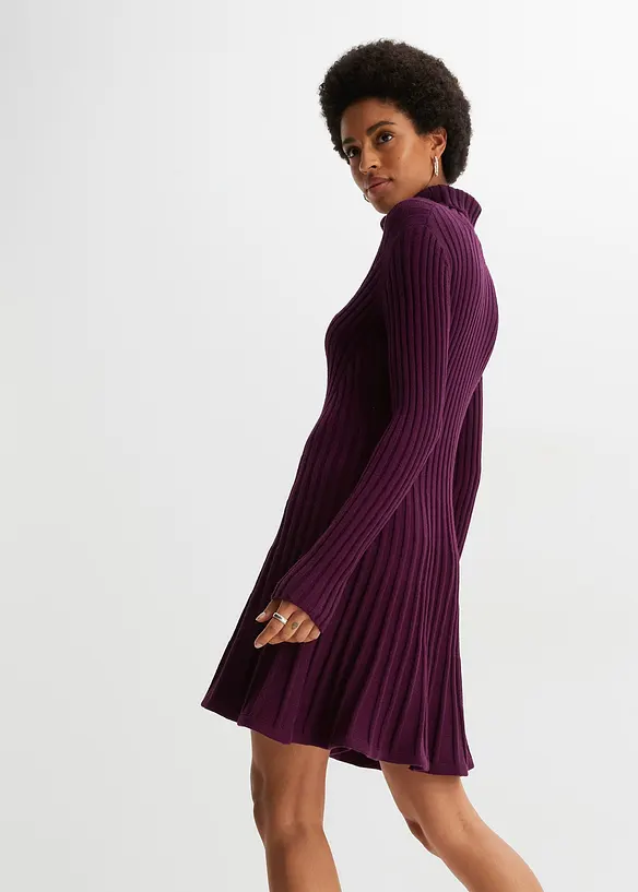 Robe en maille à col roulé, bonprix