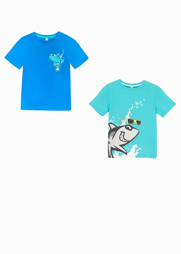Lot de 2 T-shirts 100% coton, bonprix