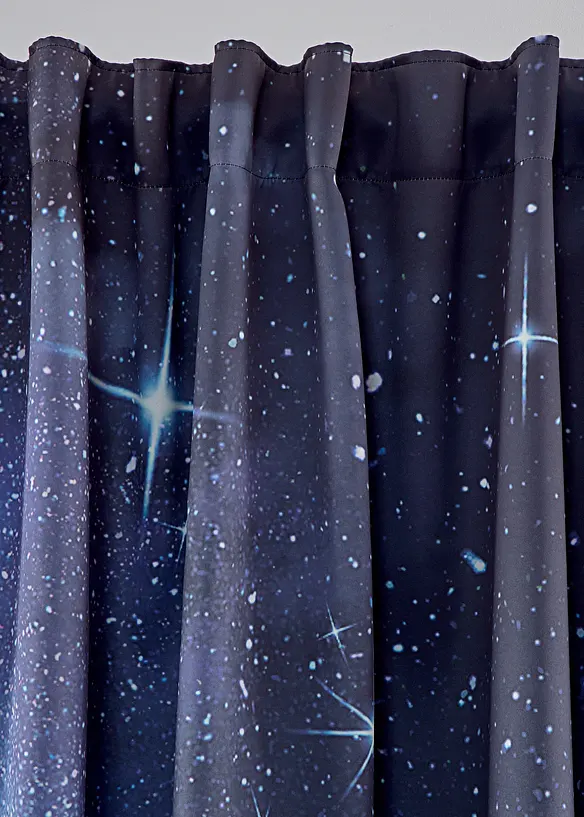 Rideaux obscurcissants motif ciel étoilé (2 pces), bonprix