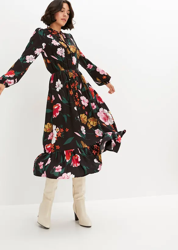 Robe midi en viscose fluide, bonprix