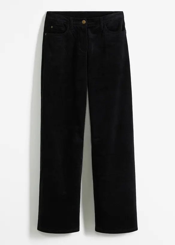 Pantalon large en velours côtelé, bonprix