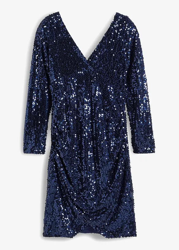 Robe fronc&eacute;e &agrave; sequins, bonprix