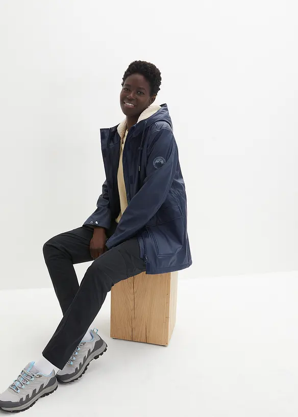 Veste de pluie avec doublure peluche en matière imperméable, bonprix