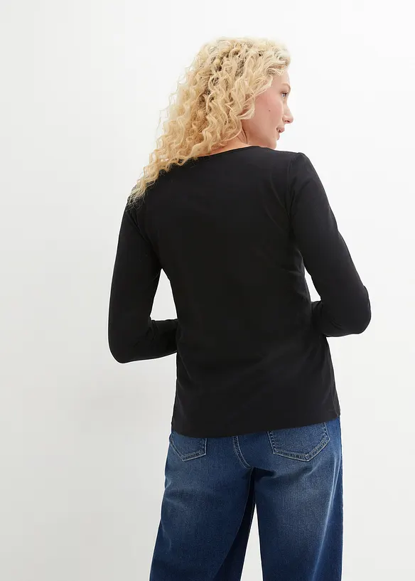 Lot de 2 T-shirts manches longues, bonprix