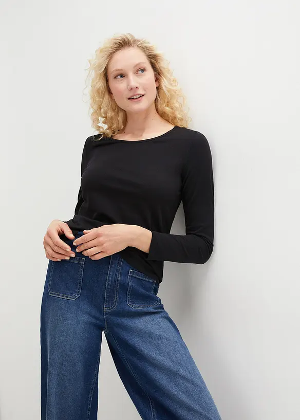 Lot de 2 T-shirts manches longues, bonprix