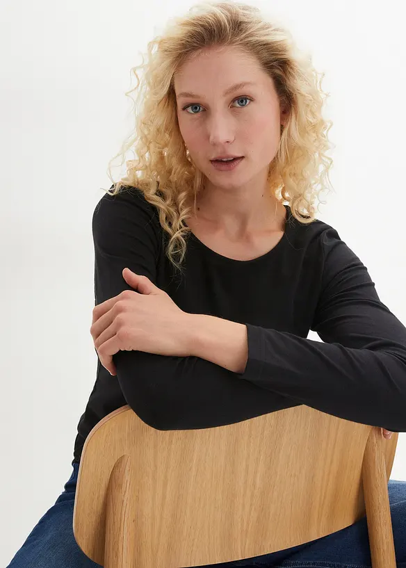 Lot de 2 T-shirts manches longues, bonprix