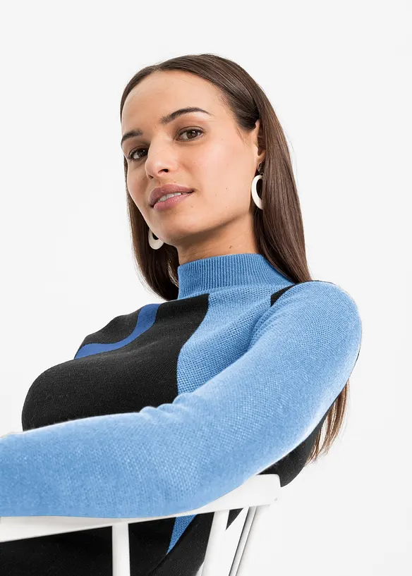 Robe en maille jacquard à rayures modernes, bonprix