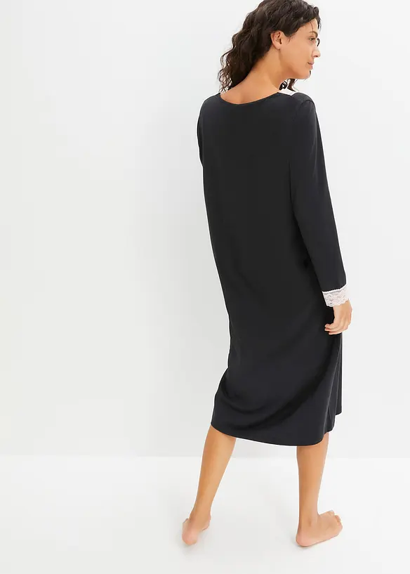 Chemise de nuit longue avec viscose et dentelle, bonprix