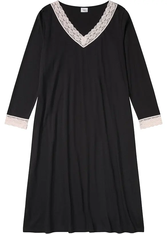 Chemise de nuit longue avec viscose et dentelle, bonprix
