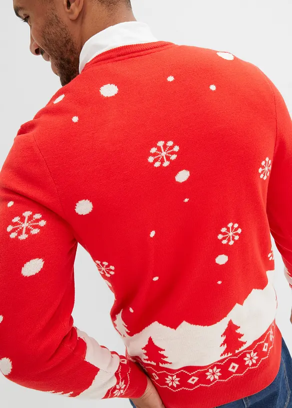 Pull en fine maille avec motif de Noël, bonprix