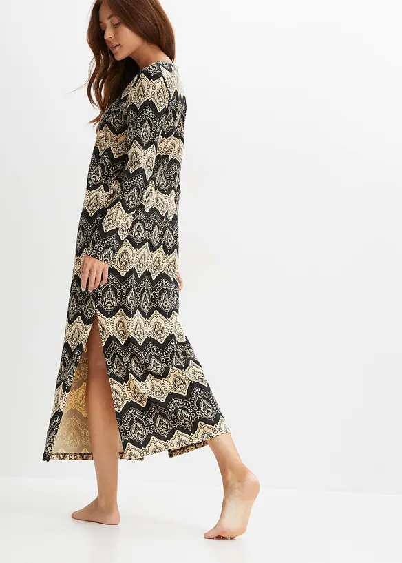 Chemise de nuit à manches longues avec fentes latérales, bpc bonprix collection