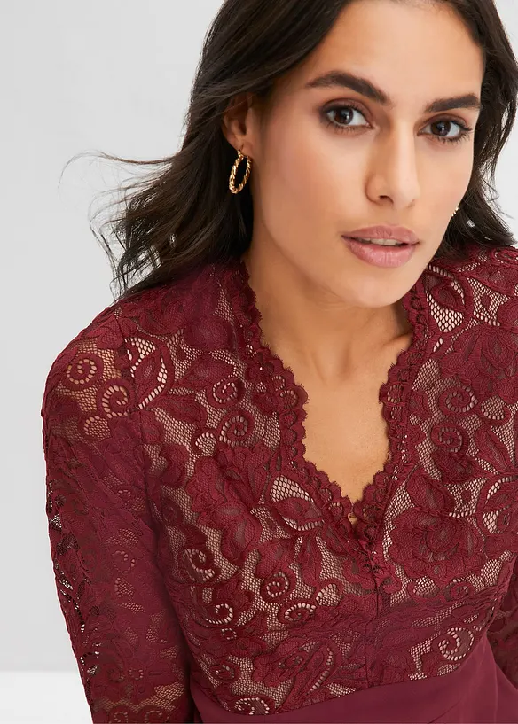 Robe en voile et dentelle, bonprix